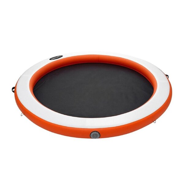 Inflatable Pool Float Island Lounger Dock Water Hammock Ring Floating River Lake Raft Platform Mat Pad Swimming Tanning Pools Summer Party 240x240cm