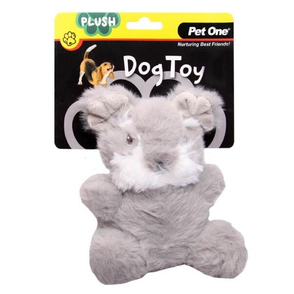 Pet One Plush Squeaky Dog Toy Schnauzer 15cm - Soft Dog Toy