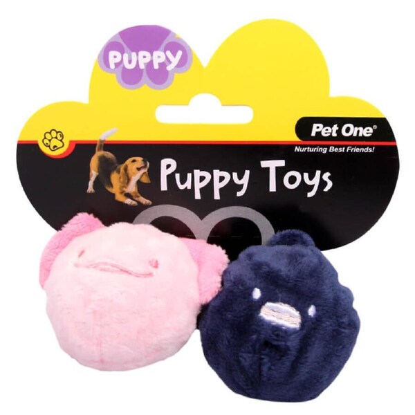 Pet One Plush Squeaky Dog Toy Shark & Axolotl 2 Pack