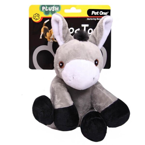 Pet One Plush Squeaky Dog Toy Donkey 15cm - Soft Dog Toy