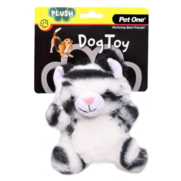Pet One Plush Squeaky Dog Toy White Tiger 15cm - Soft Toy
