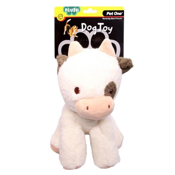 Pet One Plush Crinkle Dog Toy Cow 22cm - Soft Plush Toy