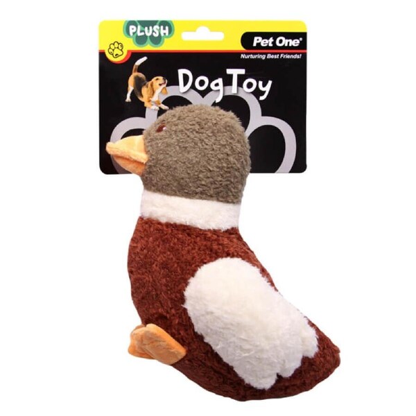 Pet One Plush Crinkle Dog Toy Duck 22cm - Interactive Toy