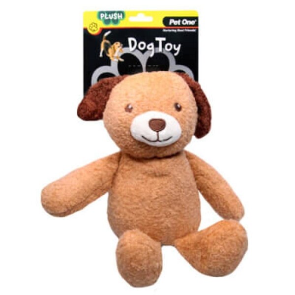 Pet One Large Plush Crinkle Dog Toy Dog 30cm