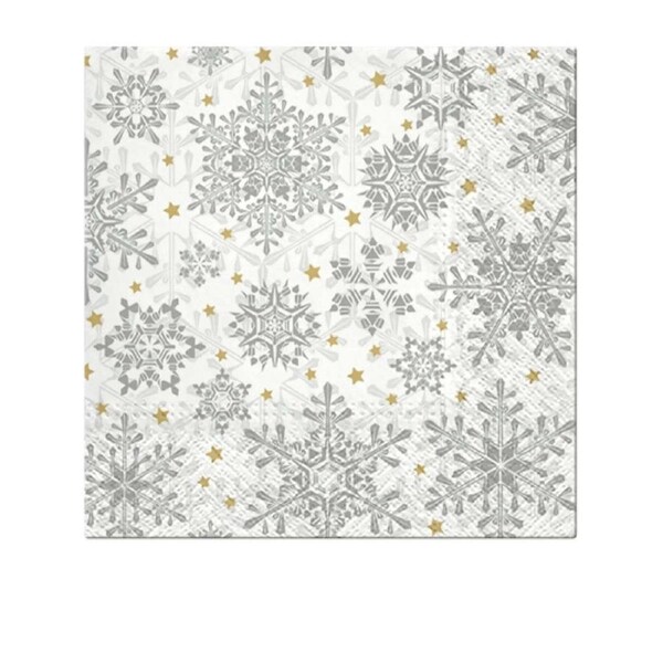 20pc Paw Napkins 3 Ply Paper Glowing Stars Festive Christmas Design 33x33cm