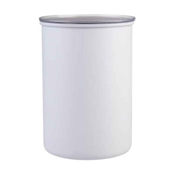 Casa Barista Coffee Canister Stainless Steel Vacuum Seal 1.3L White Clear Lid