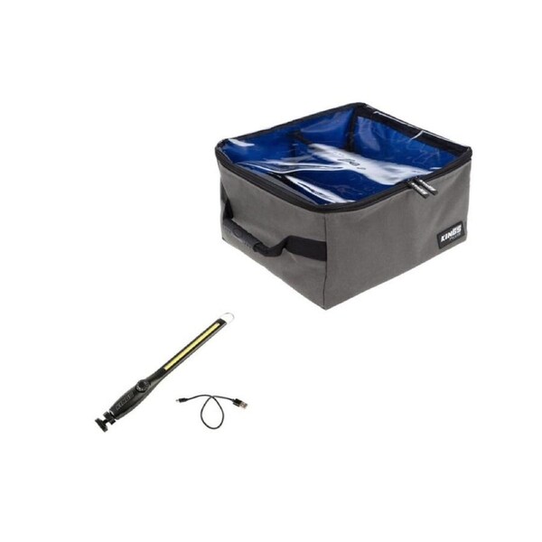 Kings Tall Clear Top Bag 28L+ Rechargeable Lithium LED Worklight 12hr Runtime