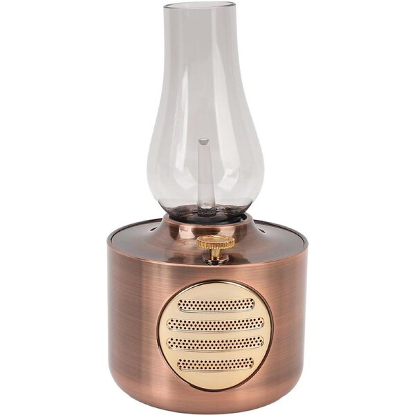 Vintage Lantern Speaker Wireless Connectivity Retro Kerosene Bedside Lamp for Home Decor (Purple Bronze)