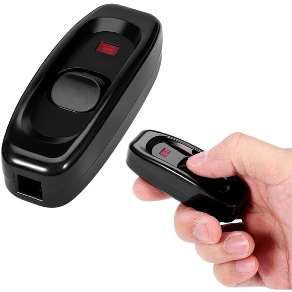 Lamp Switch, ON/Off Switch Lamp AC 10A Inline ON/Off Table Desk Lamp Cord Cable Switch with LED Indicator Light (Black)