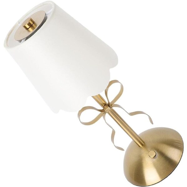 Princess Bow Wireless Table Lamp Romantic Metal Decorative Light for Bedroom Dining Room