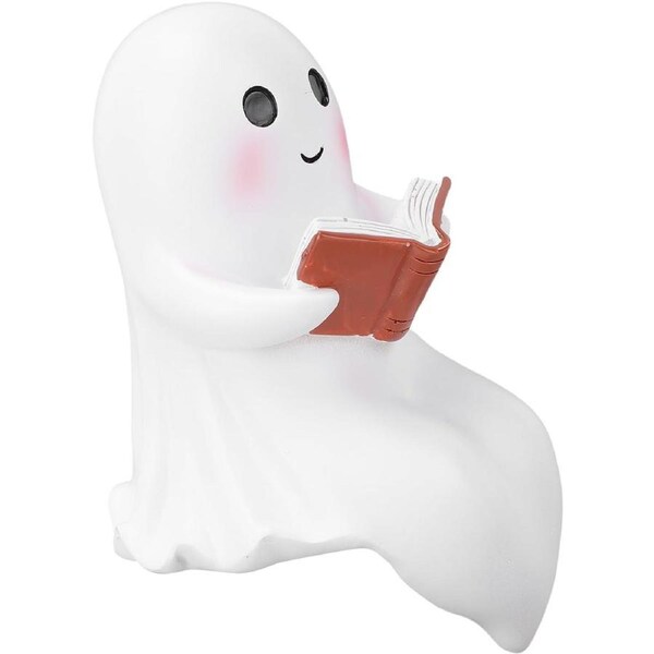 LED Resin Lamp, Cute Ghost Night Light, for Bedroom Bedside Decoration, Battery Operated Reading Book, Christmas Ghost Desk Lamp, (L 120x60x0.3cm / 47.2x23.6x0.1in)