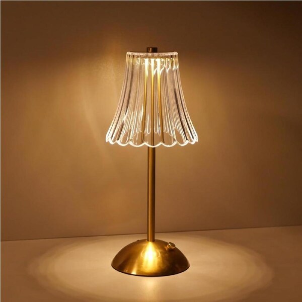 Cordless Table Lamp, 2000mAh Rechargeable Battery, Touch Control Dimmable LED Crystal Vintage Design for Bedroom, Living Room, Bar, Restaurant