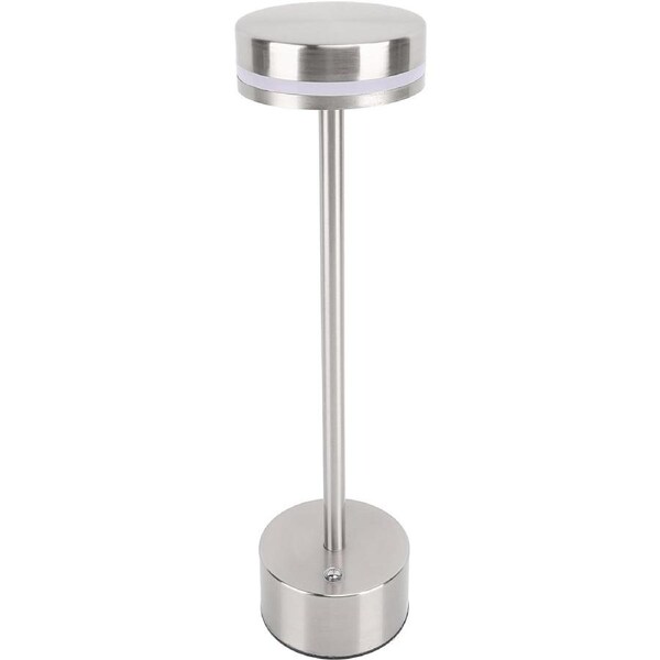 Outdoor Table Lamp, Stepless Dimming Cordless Table Lamp for Office (Silver)