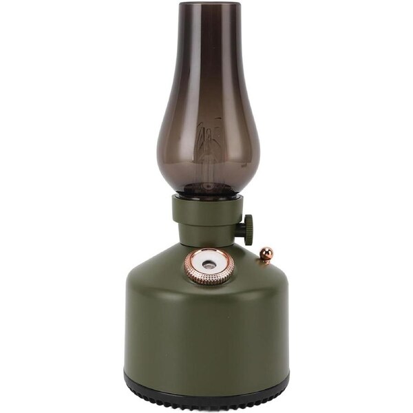 Vintage Kerosene Lamp Humidifier 260ml Capacity Quiet Humidifier with 2 Mist Settings Stepless Dimming Night Light for Home Office Bedroom Yoga,Multifunctional Design (Green)