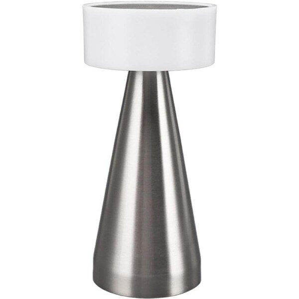 Nightstand Lamp, Iron Portable LED Table Lamp for Bedroom (Silver)