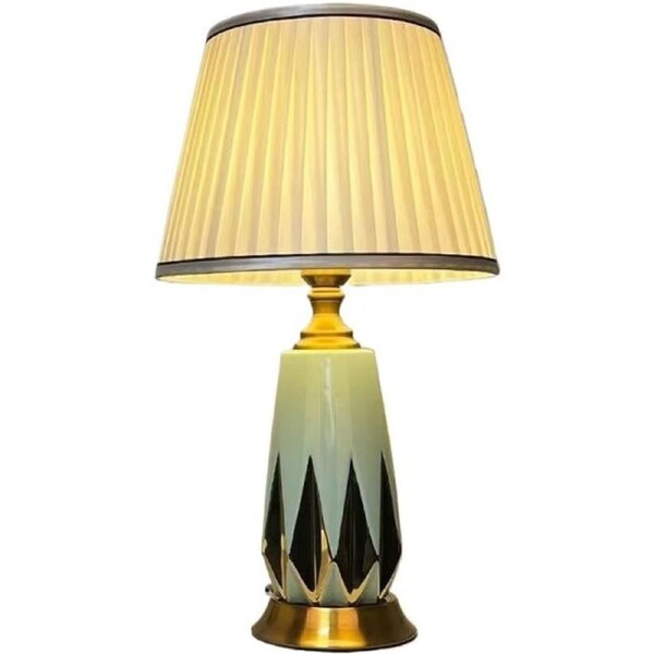 VELOCITY Lamp for Desk Simple Table Lamp Bedroom Bedside Lamp Living Room Hotel Room Decoration Retro Ceramic Lamps Desk Led Lamp (C-A)