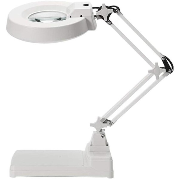 VELOCITY Folding Tabletop Desk Lamp Magnifying Glass,5X/10X/15X/20X Magnifier Table Lamp Magnifying Loupe Lens Adjustable Arm Folding Desktop Lighting LED Magnifier Lamp The New pro,10X