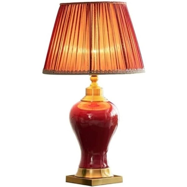 Shower head Table Lamp Bedside Lamp Nightstand Lamp Retro Table Lamps for Bedroom Bedside Lamp Living Nightstand Desk Lamp for Reading Study Office Night Light E27 Table Lamps(Rosso-36*62cm)