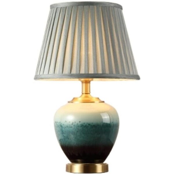 Shower Head Bedside Table Lamp Painted Ceramic Table Lamp Desk Lamp with Brass Base Ceramic Table Lamps Living Room Bedroom Study Office Nightstand Lamp for Bedroom Shower Hea(Dimmer Switch-30*47cm)