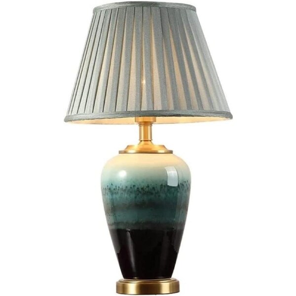 Shower Head Bedside Table Lamp Painted Ceramic Table Lamp Desk Lamp with Brass Base Ceramic Table Lamps Living Room Bedroom Study Office Nightstand Lamp for Bedroom Shower Hea(Dimmer Switch-33*55cm)