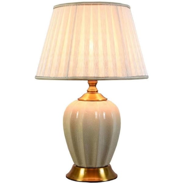 VELOCITY Lamp for Desk Ceramic Table Lamp Bedroom Living Room Home Simple Table Lamp Modern Chinese Decorative Bedside Lamp Desk Led Lamp (A-A)