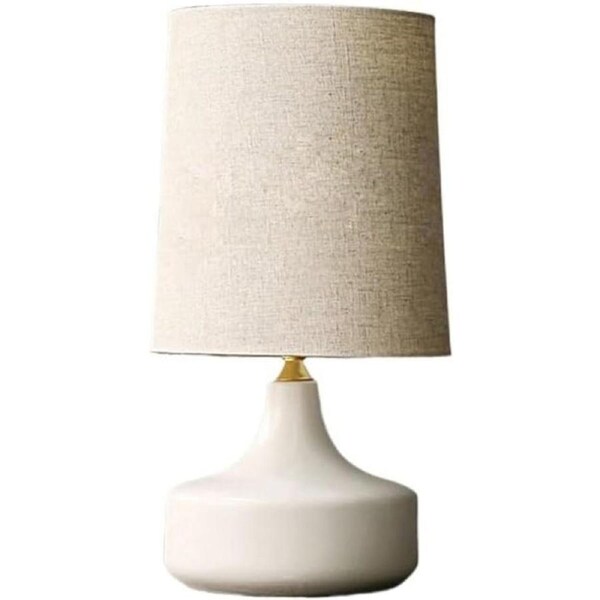 VELOCITY Lamp for Desk Nordic Table Lamp Bedroom Bedside Lamp Ceramic Simple Gray Modern Living Room Light Luxury Decorative Lamp Desk Led Lamp (White-S)