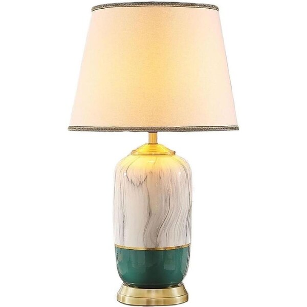 VELOCITY Lamp Bedside Lamp Creative Nordic Household Bedside Lamp Ceramic Interior Decorative Lamp with Cloth Lampshade 27.56 Inches Table Lamp