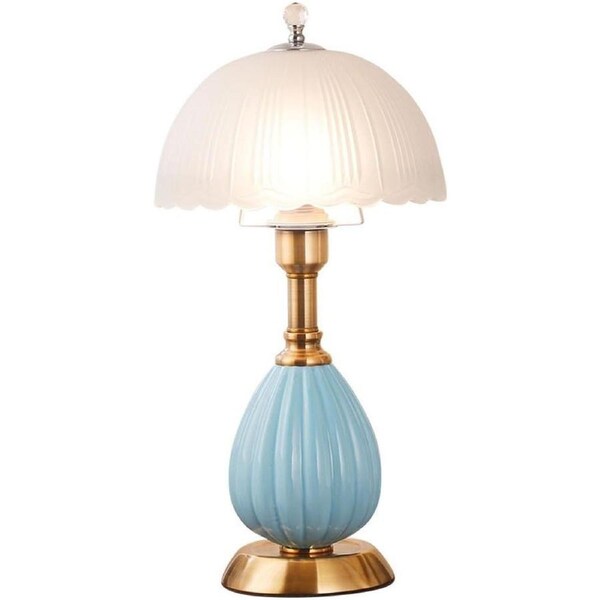 VELOCITY Lamp for Desk Modern Table Lamp Living Room Home Decoration Office Blue Glazed Art Glass Lampshade Desk Led Lamp