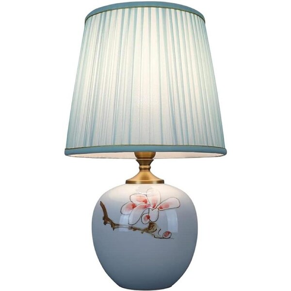 VELOCITY Lamp Bedside Table Lamp New Chinese Table Lamp Ceramic Art Decoration Bedside Lamp Bedroom Living Room Side Table Lamp, Used in Study Room Office Desk Lamp Bedside Lamps