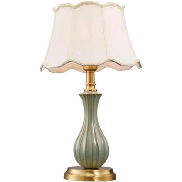 VELOCITY Shower Head Bedside Table Lamp Ceramic Table Lamp Metal Base Desk Lamp Fabric Lampshade Desk Light E27 Nightstand Lamp Nightstand Lamp for Bedroom Shower Head (Dimmer Switch-A)