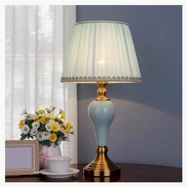 VELOCITY Lamp for Desk Modern Ceramic Table Lamp, Stylish and Simple Bedroom Bedside Lamp, Living Room Retro Decorative Table Lamp Desk Led Lamp (B-A)