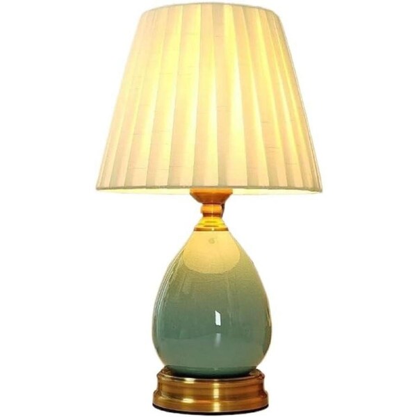 VELOCITY Lamp for Desk Ceramic Table Lamp Bedroom Simple Modern Table Lamp Home Light Luxury Bedside Lamp Living Room Reading Lamp Desk Led Lamp (A-A)