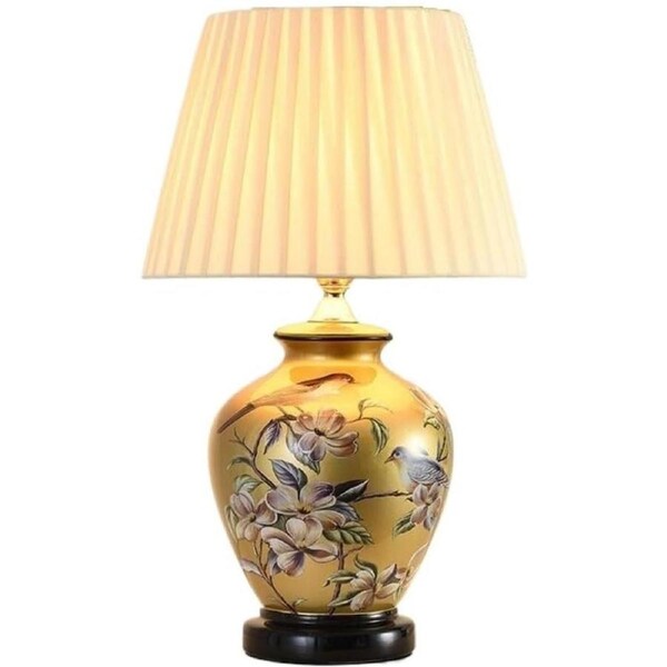 VELOCITY Lamp Bed Lamp Table Lamp Bedroom Bedside Lamp Living Room Retro European Creative Ceramic Table Lamp Suitable for Bedroom, Study Room, Living Room Living Room Lamp (B-A)