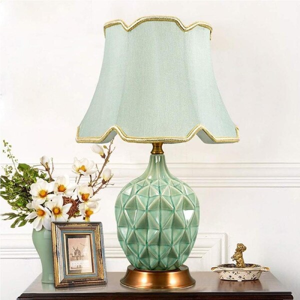 VELOCITY Lamp Nightstand Lamp Pink Table Lamp Bedroom Bedside Lamp Retro American Ceramic Table Lamp Bedside Lamps