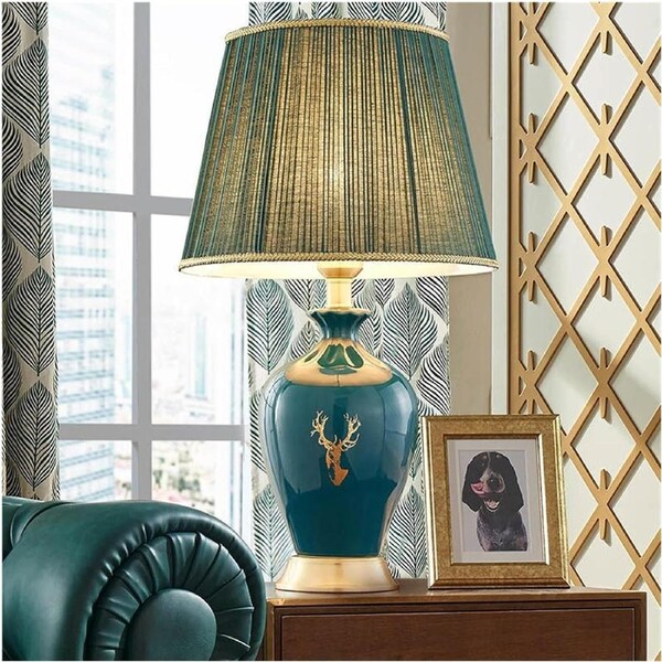 VELOCITY Lamp Bed Lamp Modern Hotel Ceramic Table Lamp Creative Study Room Living Room Bedroom Bedside Counter Lamp Living Room Lamp (B-A)