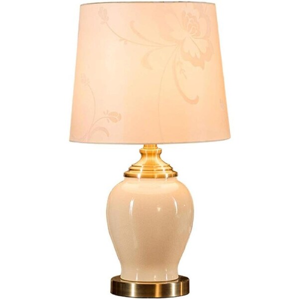 VELOCITY Lamp Bedside Table Lamp Modern Minimalist Ceramic Table Lamp Bedroom Bedside Lamp Living Room Study New Chinese Table Lamp Bedside Lamps (Grey-Power Switch Button)