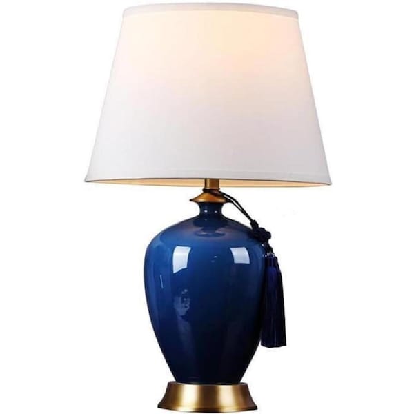 VELOCITY Lamp Bed Lamp Table Lamp Bedroom Bedside Living Room Club Table Lamp Villa Hotel Decorative Ceramic Table Lamp Study Reading Lamp Living Room Lamp (B-S)