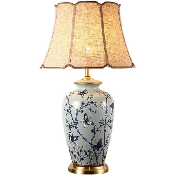 VELOCITY Lamp Bedside Lamp Vintage Decorative Table Lamp Large Ceramic Bedside Lamp Living Room Study Desk Lamp 45cm * 78.5cm Table Lamp