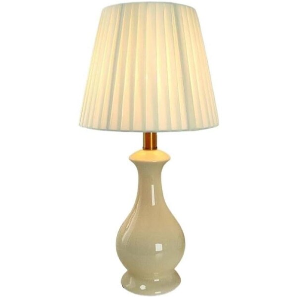 VELOCITY Lamp for Desk Ceramic Table Lamp Home Simple Retro Chinese Ceramic Bedside Table Lamp Study Desktop Reading Table Lamp Desk Led Lamp (B-A)