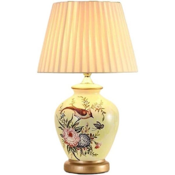 VELOCITY Lamp for Desk Table Lamp Bedroom Bedside Lamp Living Room Retro European Creative Ceramic Table Lamp Suitable for Bedroom, Study Room, Living Room Desk Led Lamp (A-A)