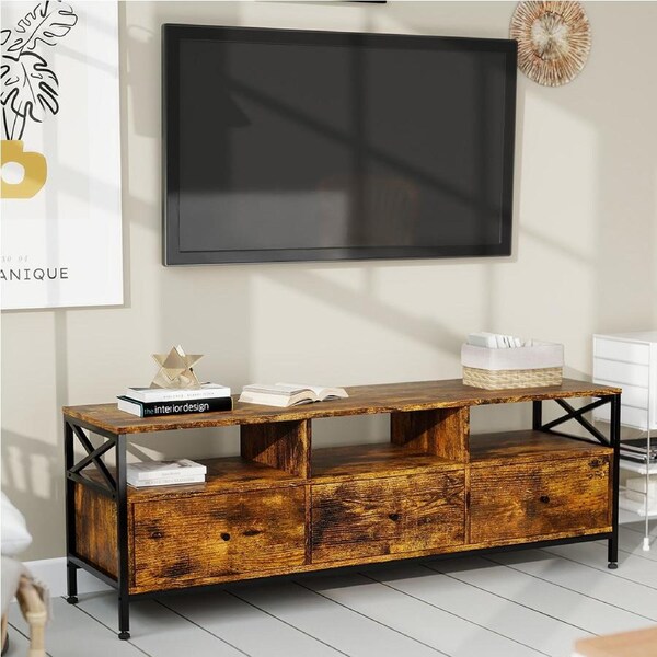 Levede TV Stand Cabinet Entertainment Wood TV Unit 3 Drawers 3 Shelves 147cm