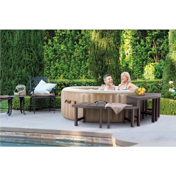 Intex Pure Spa 2 Medium, 2 Large Accessory Benches, Compatible w/ Inflatable Spas 28515