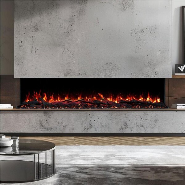 Devon 1600W 3-Sided 71 Inch Extra Deep Electric Fireplace