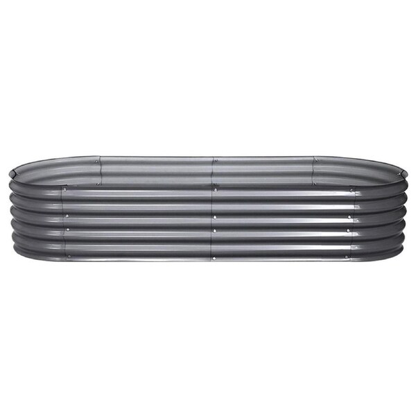 Green Fingers Garden Raised Bed 160X80X42cm Oval Planter Box Container Galvanise