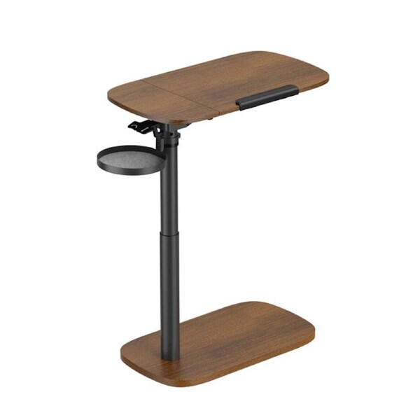 Brateck Height Adjustable Mobile Side Table Sit-Stand Desk – Walnut