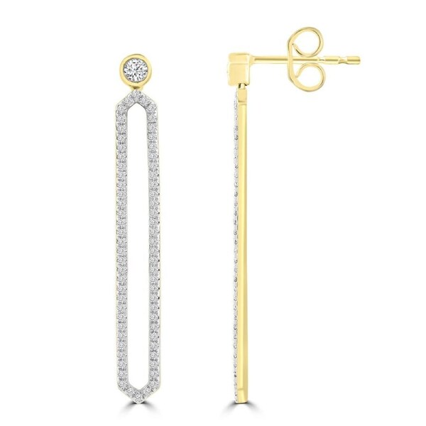 Diamond Drop Earrings with 0.50ct Diamonds in 9K Yellow Gold