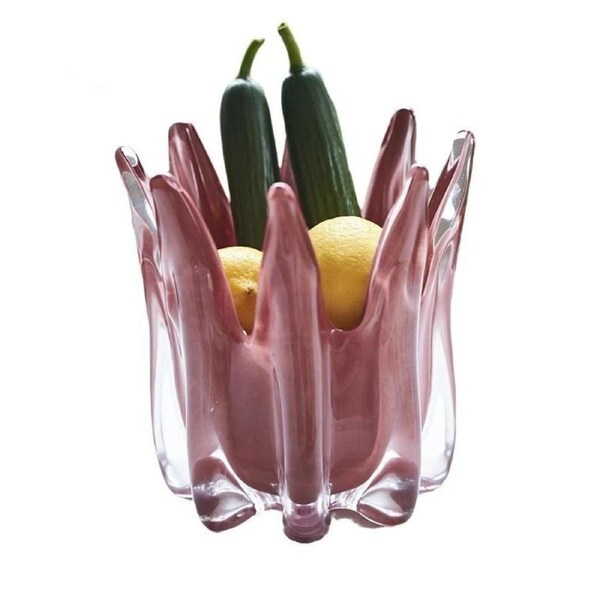 Pink Finger Glass Vase and Candle Holder