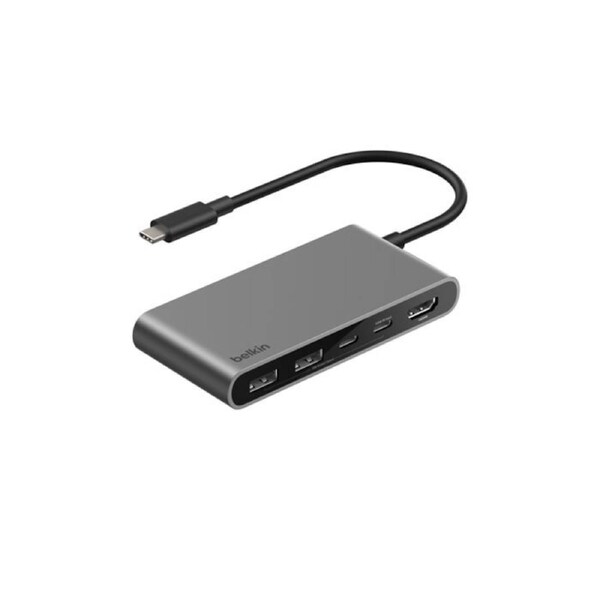 Belkin Connect 5-Port USB-C Hub with Dual USB-C Ports - 100W PD 5Gbps 1x 4K