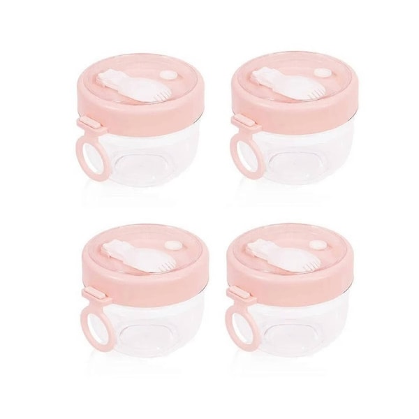 JOYBUY 4 Pcs Overnight Oats Container with Lids and Spoons, 20 Oz Oats Jars Container for Milk, Fruit and