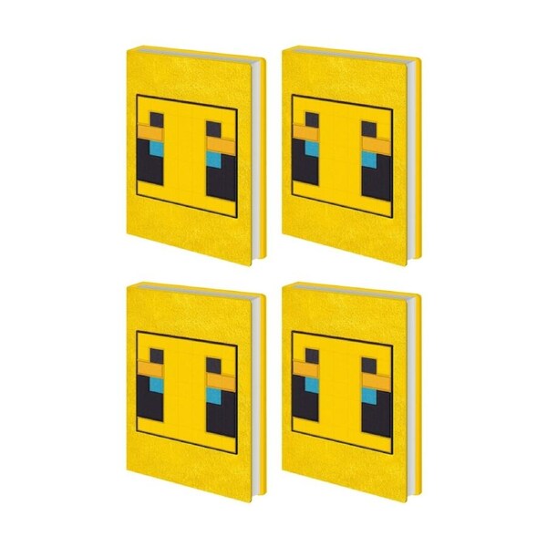 4PK Minecraft Yellow Bee Plush Notebook W/ Inner Compartment A5 21x16cm